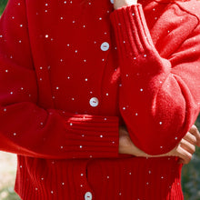 Load image into Gallery viewer, Rhinestone Cashmere Cardigan