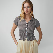 Load image into Gallery viewer, Micro Stripe Short Sleeve Cardigan
