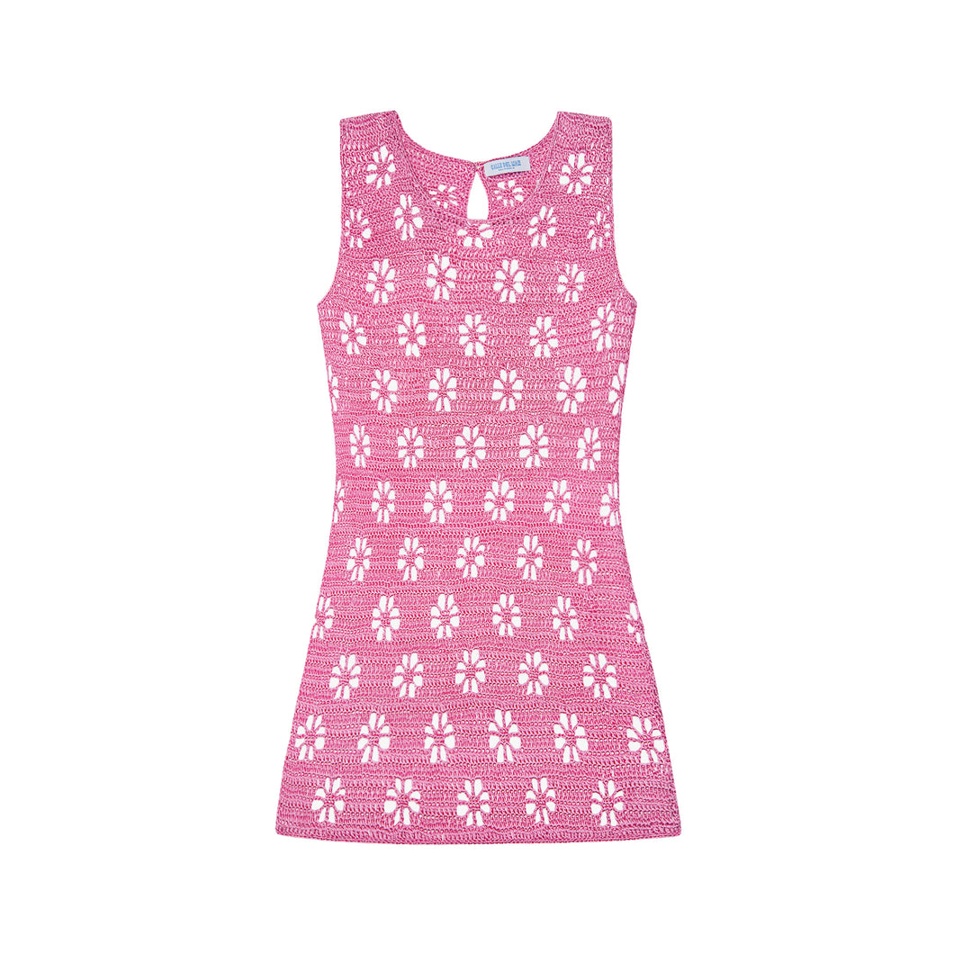 Floral Crochet Mini Dress
