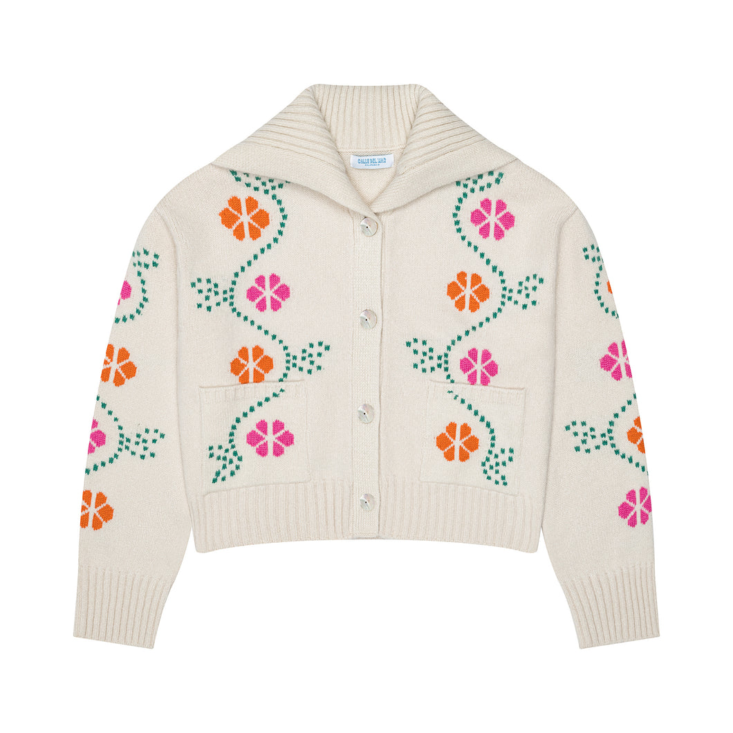 Cashmere Vine Floral Cardigan